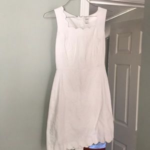 J. Crew white scallop dress